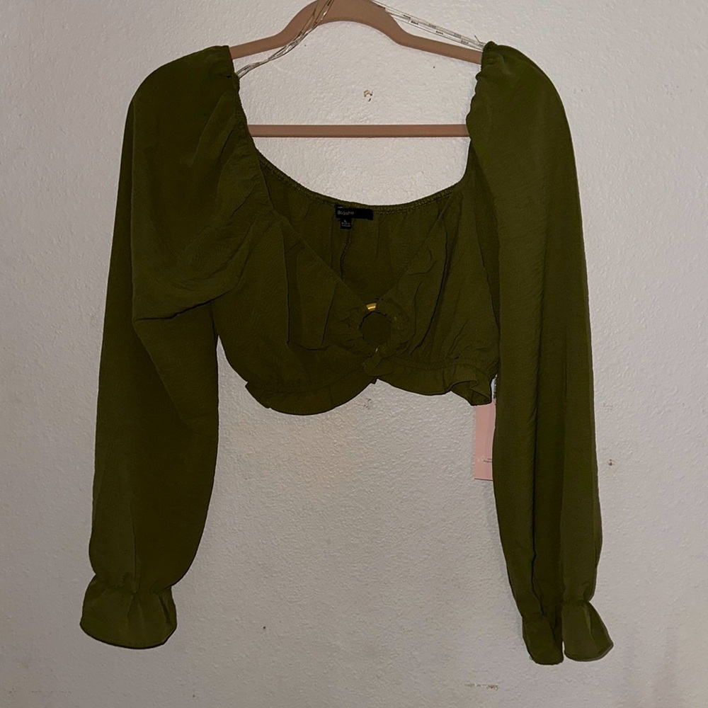 Crop top army green